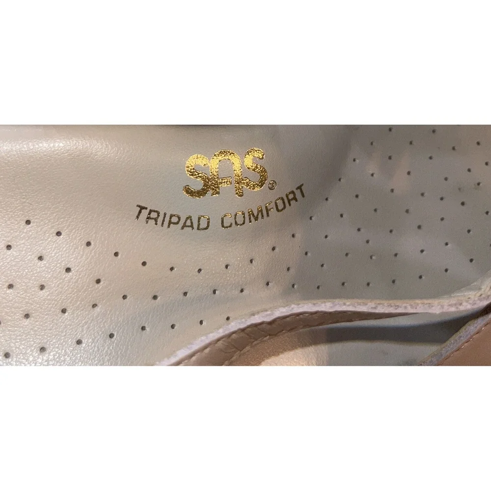 SAS Leather Adjustable Strap Comfort Sandals Shoes Women's Sz 6.5W Cream Ivory - Picture 13 of 16